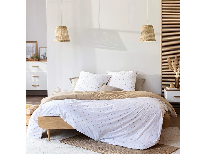 Lit SMOOTHCLOUD 140x190 cm en bois naturel