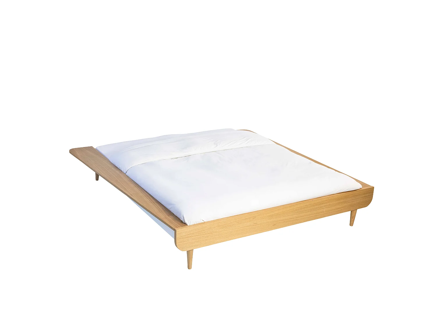Lit SMOOTHCLOUD 140x190 cm en bois naturel