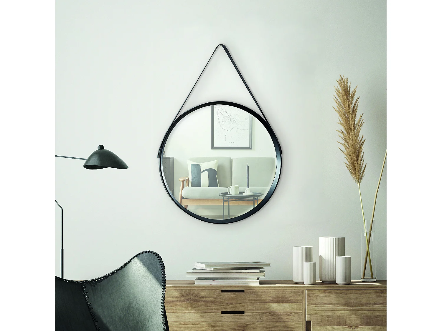 Miroir Barbier D50cm Noir
