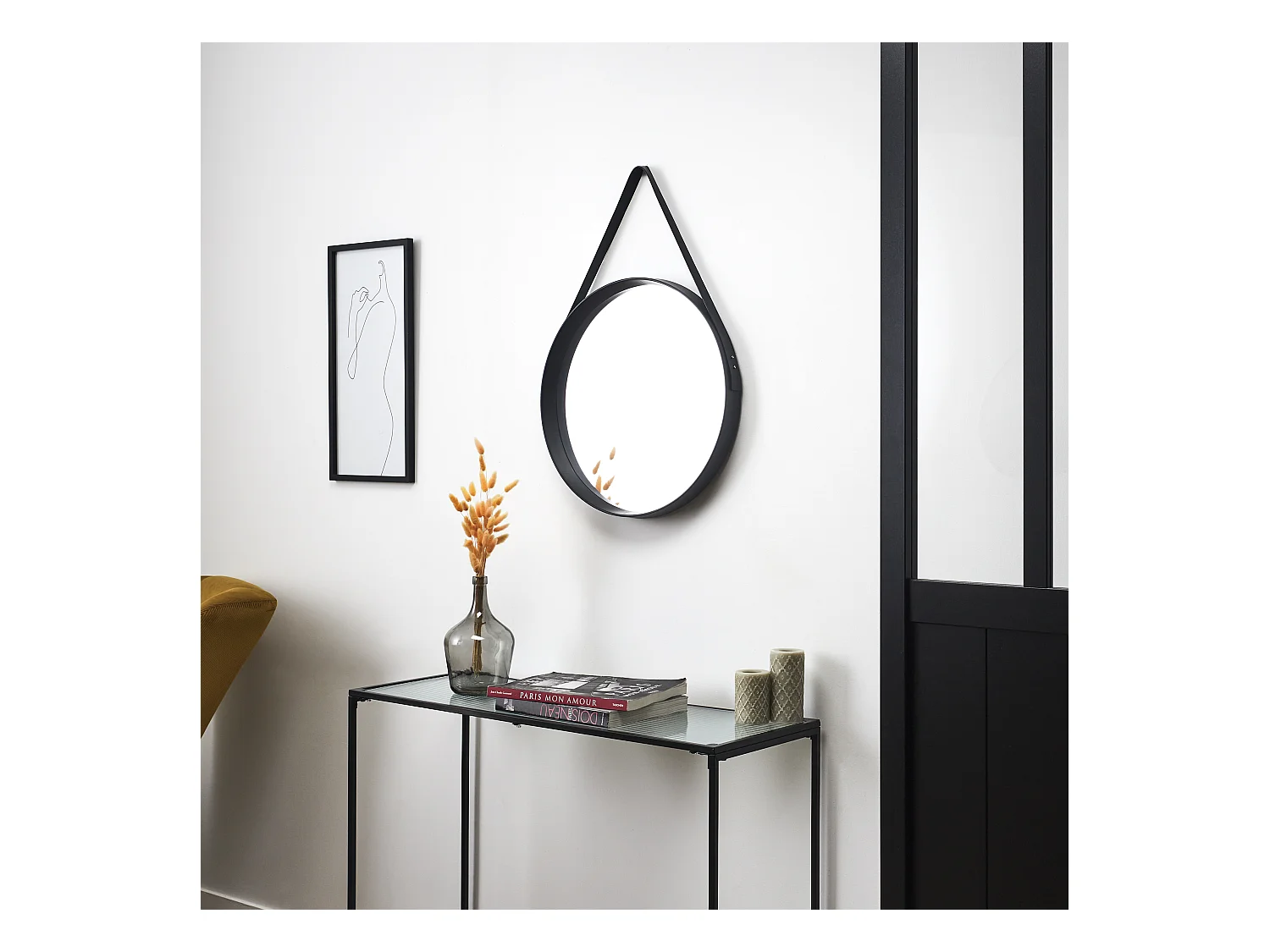 Miroir Barbier D50cm Noir