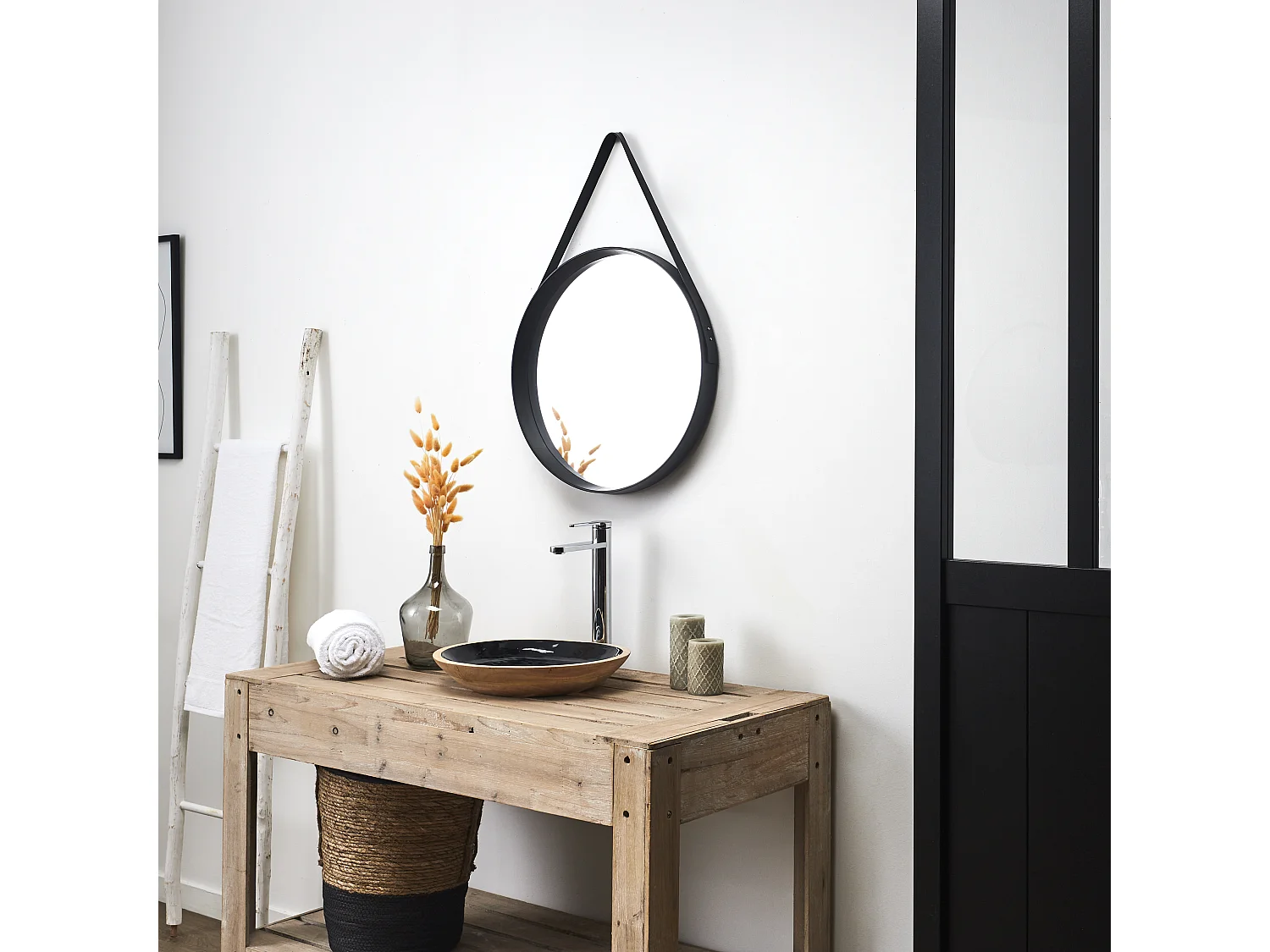 Miroir Barbier D50cm Noir