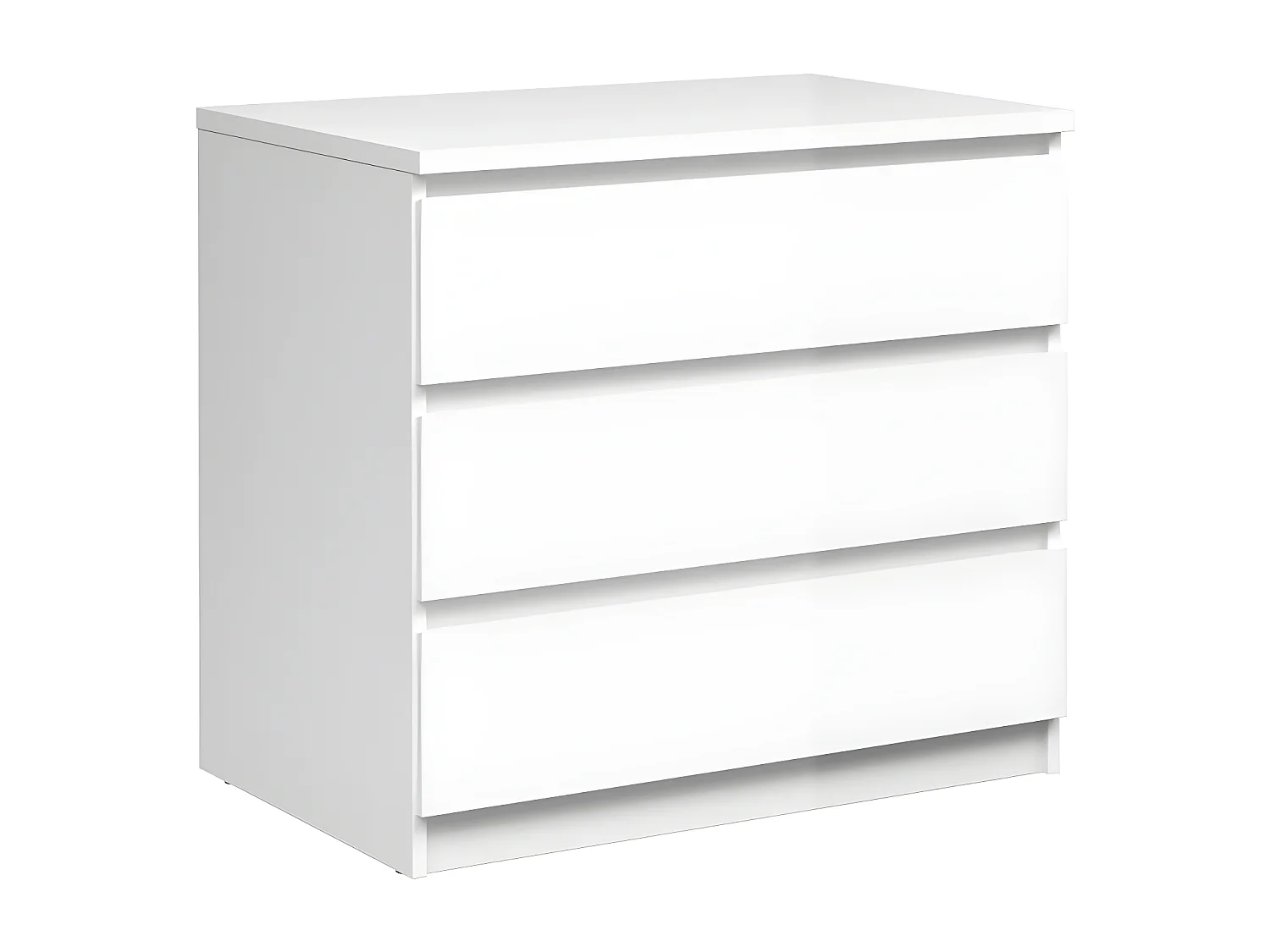 Nada Kommode breit 3 Schubladen weiss hochglanz.
