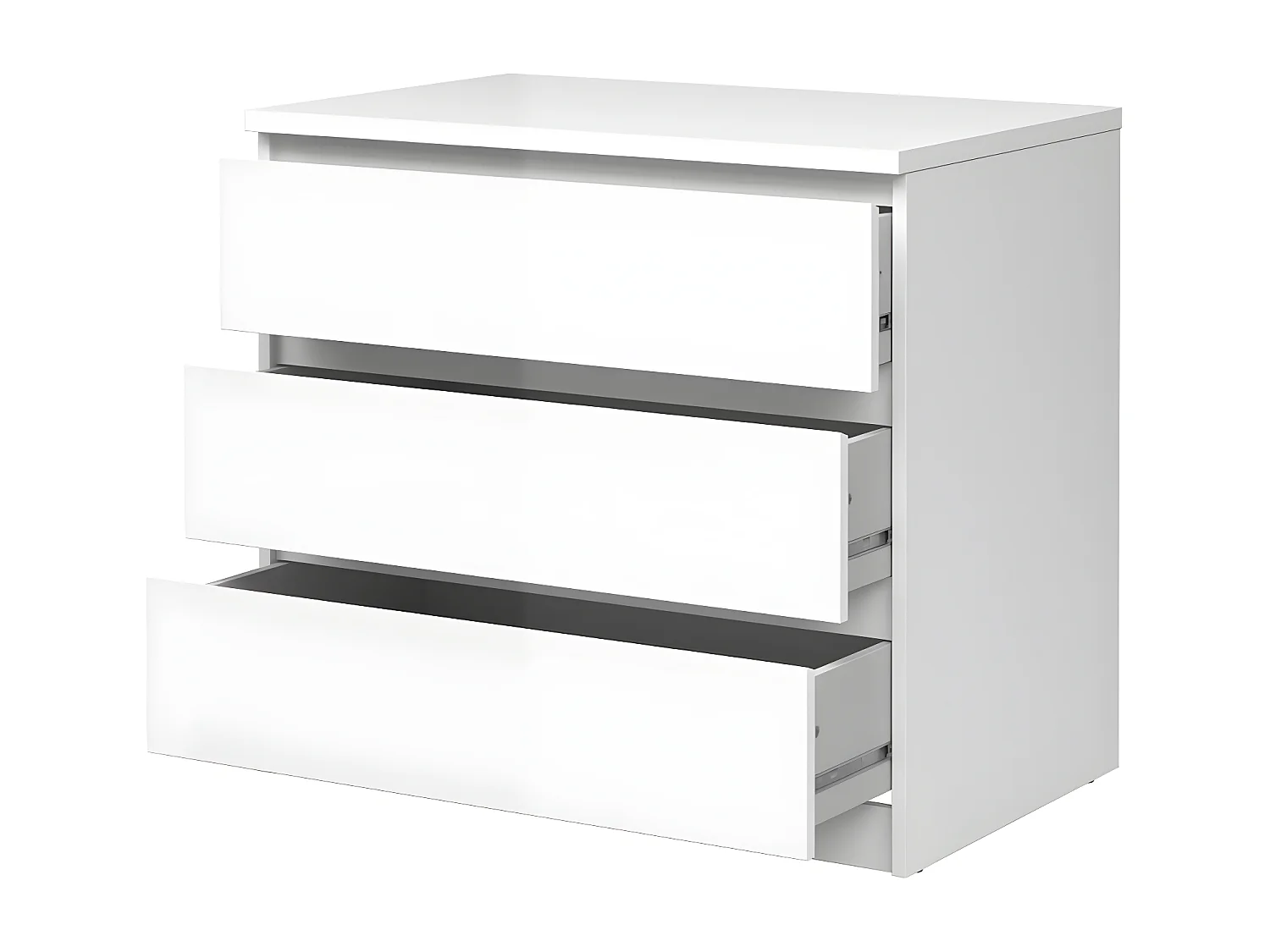 Nada Kommode breit 3 Schubladen weiss hochglanz.