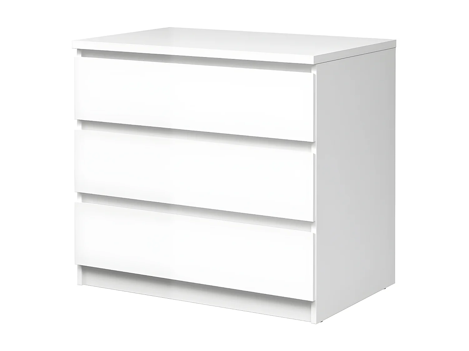 Nada ladekast breed 3 lades wit hoogglans.