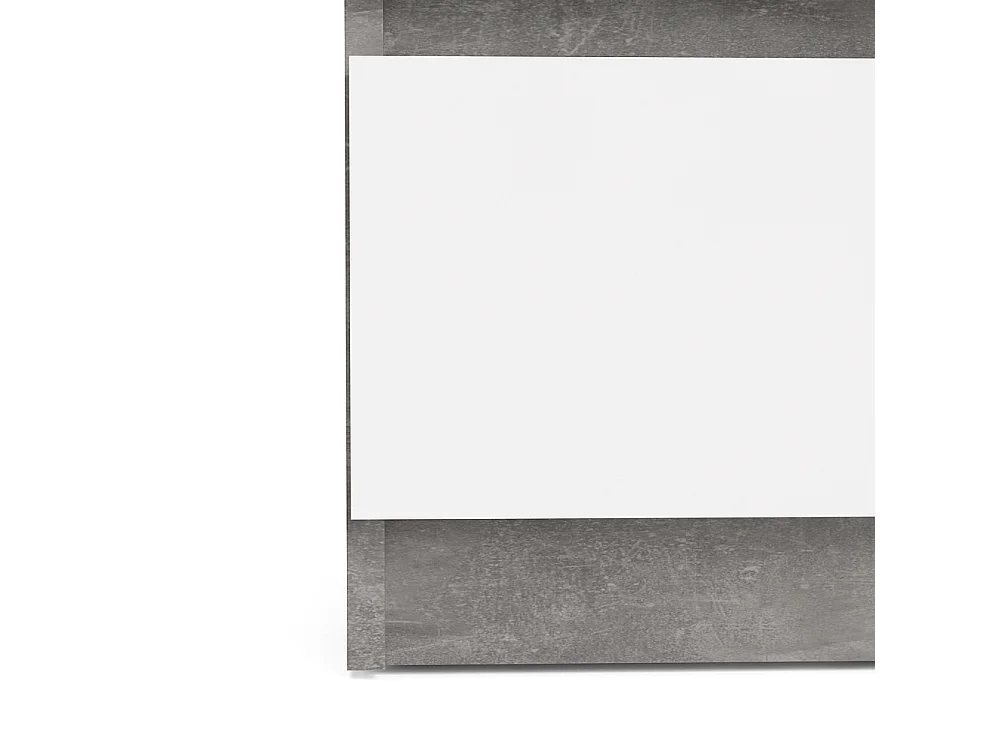 Nada kommode laag en smal 3 lades, betondecor/wit hoogglans.