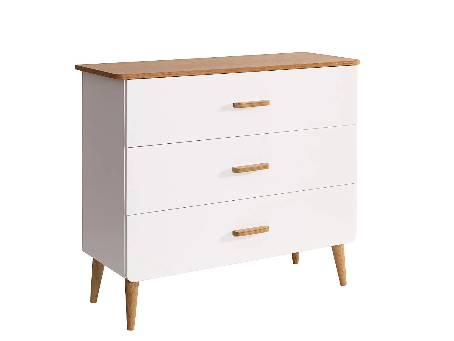 Commode SMOOTHCLOUD en bois naturel et blanc