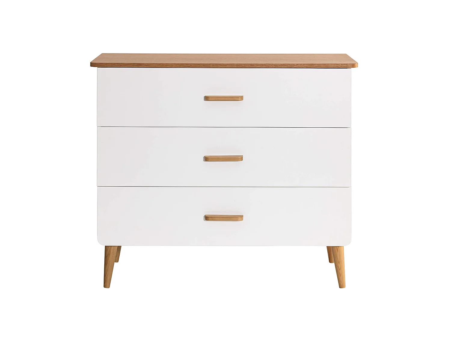 Commode SMOOTHCLOUD en bois naturel et blanc