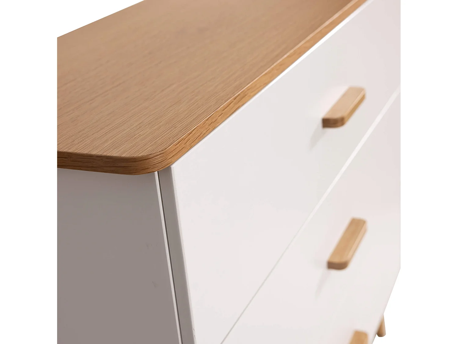 Commode SMOOTHCLOUD en bois naturel et blanc