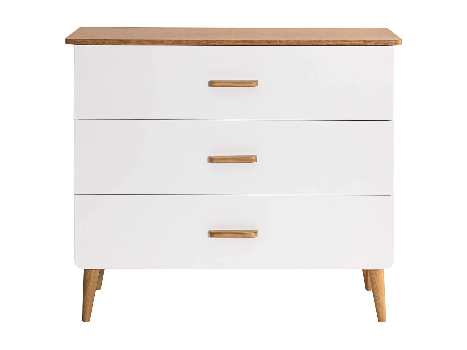 Commode SMOOTHCLOUD en bois naturel et blanc