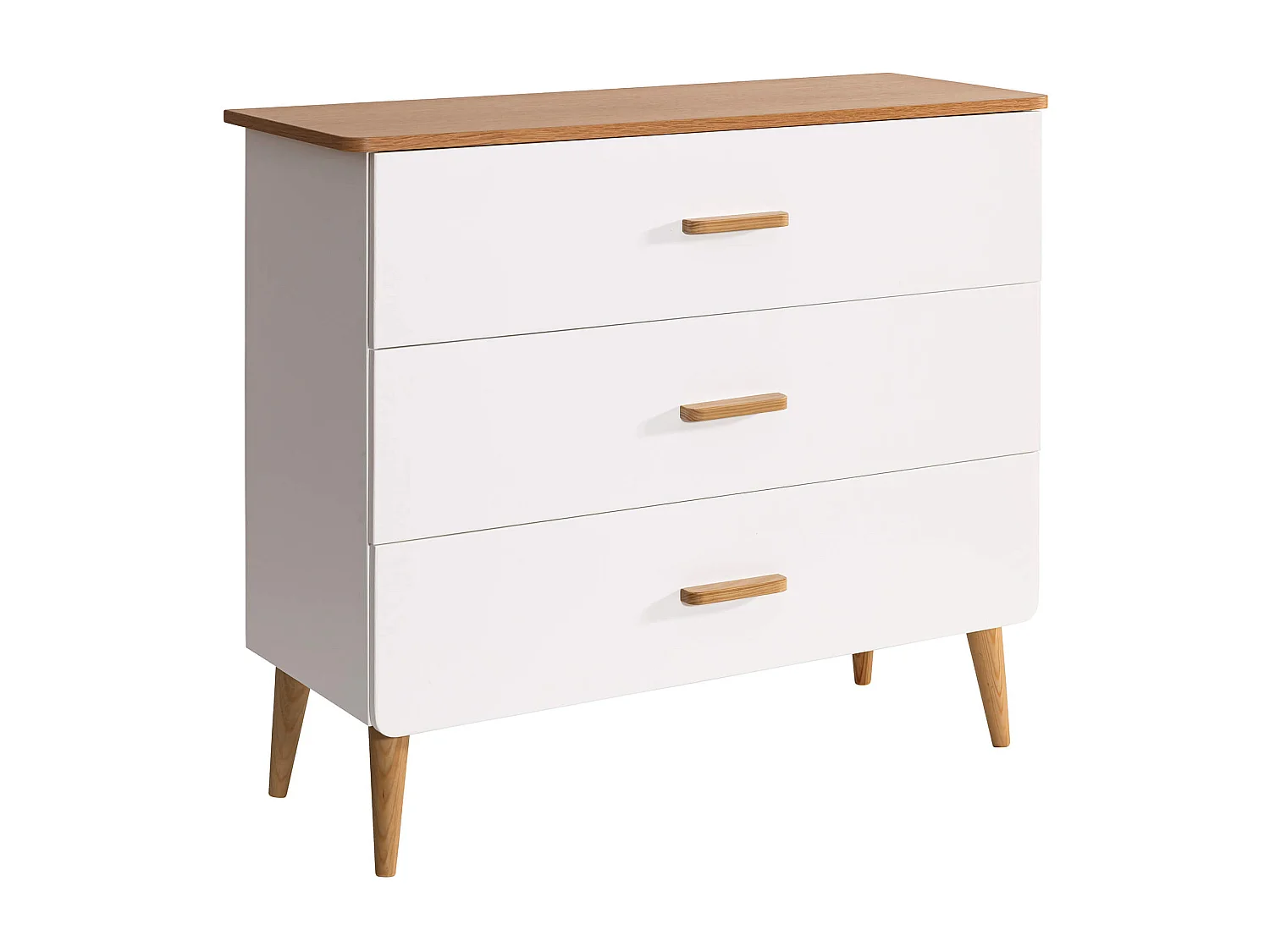 Commode SMOOTHCLOUD en bois naturel et blanc