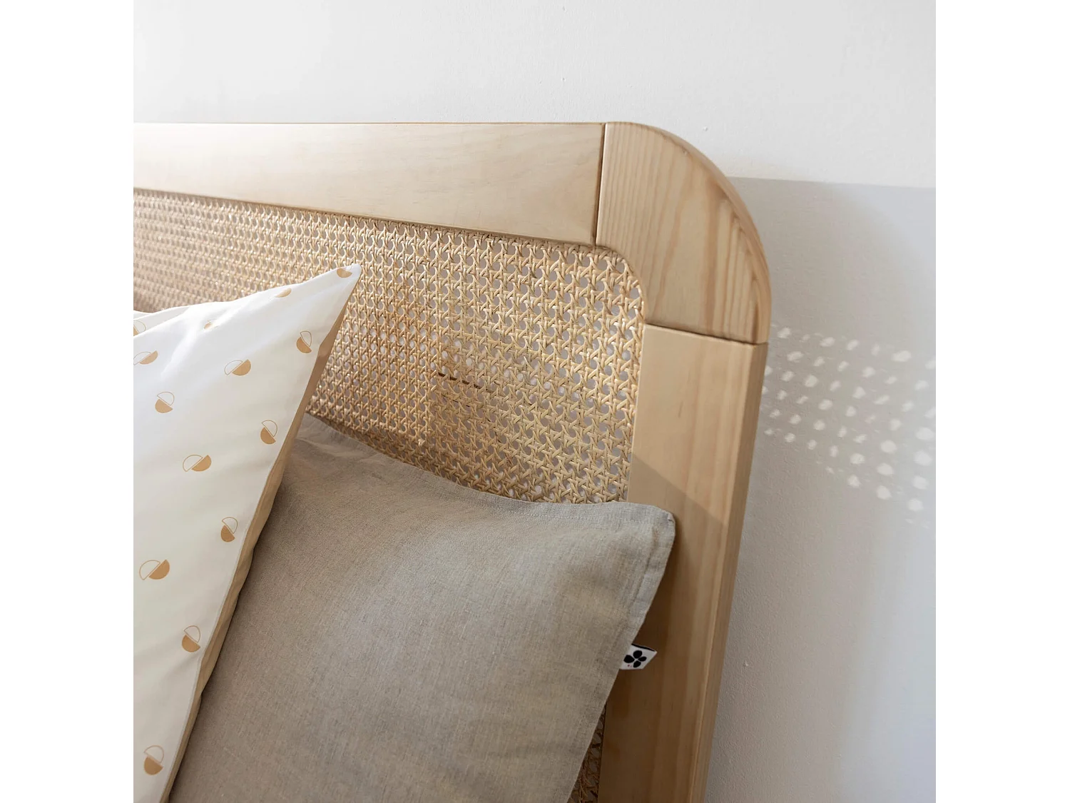 Tête de lit SMOOTHCLOUD 90 cm en cannage et bois naturel