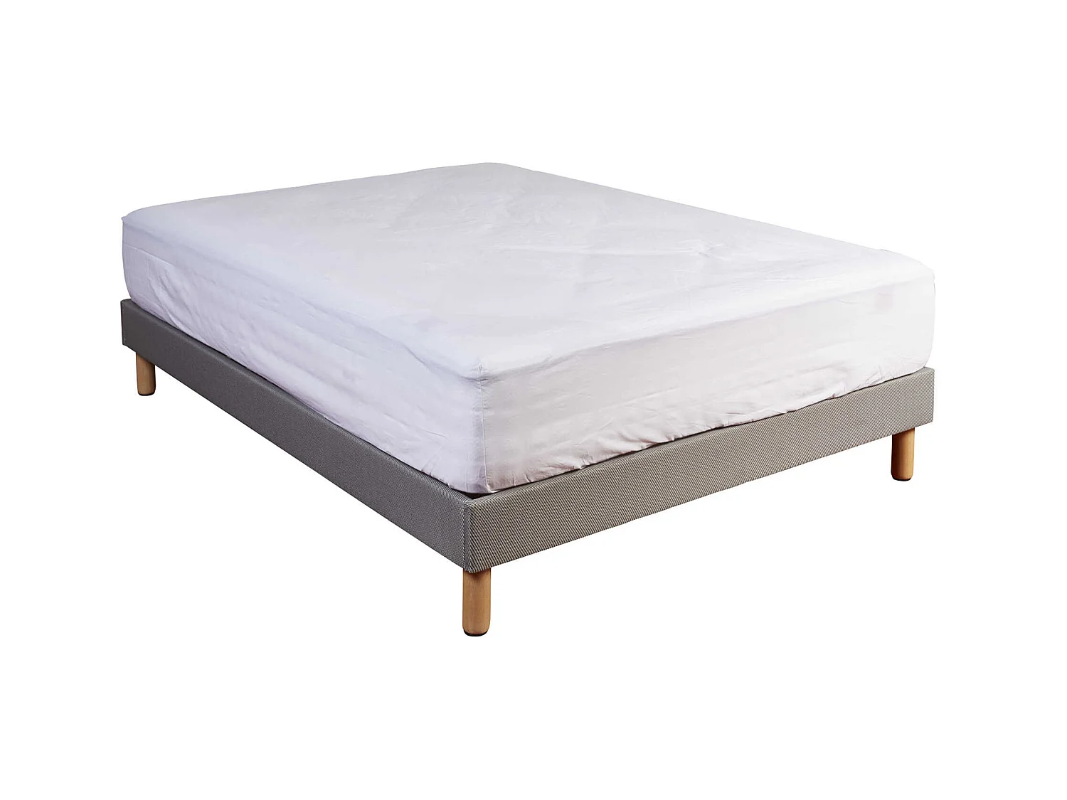 Drap housse 100% coton blanc bonnet 40 cm 160x200