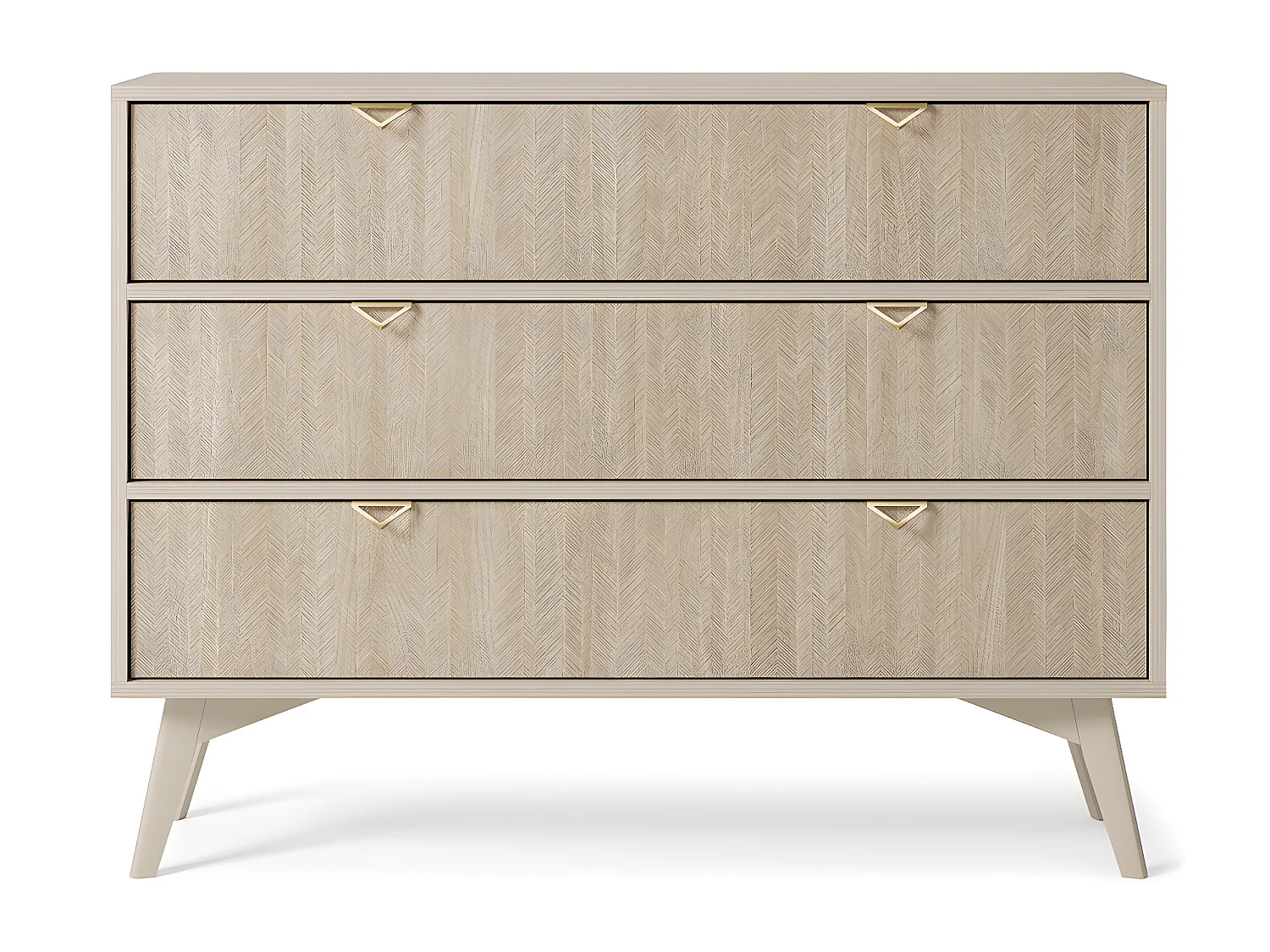 Commode 3 tiroirs Scandi Beige et Bois