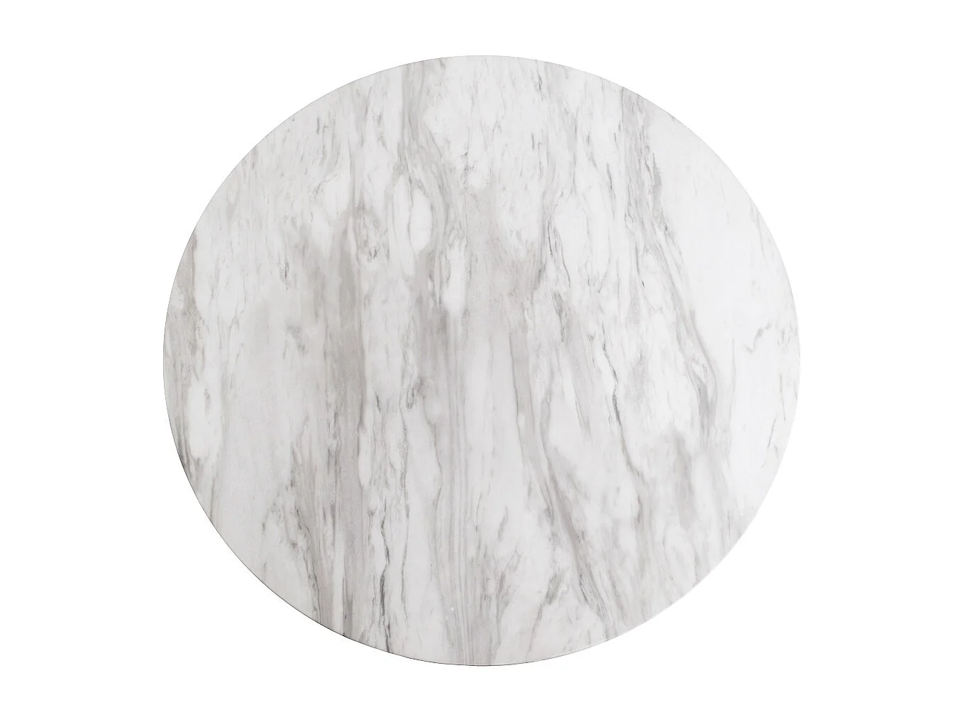 Apariencia de mármol de la bandeja de la mesa de barra y pie negro Ø 70 x 105 cm