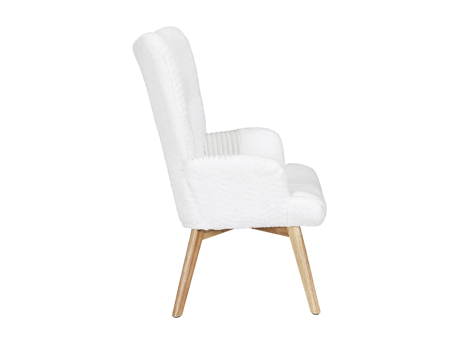 Fauteuil Helsinki Patchwork Blanc Beige, Marron