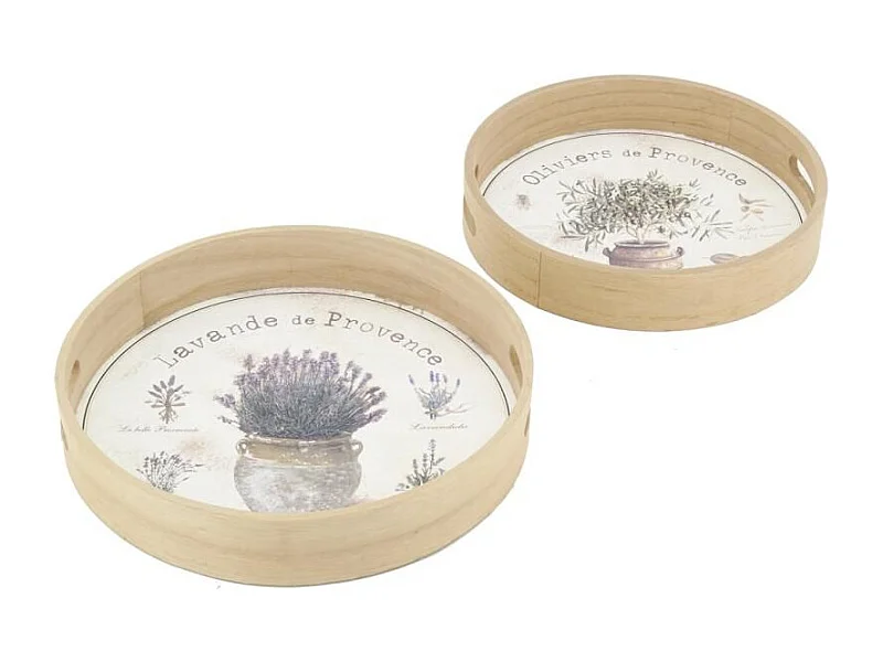 Plateaux ronde en bois naturel "Provence"