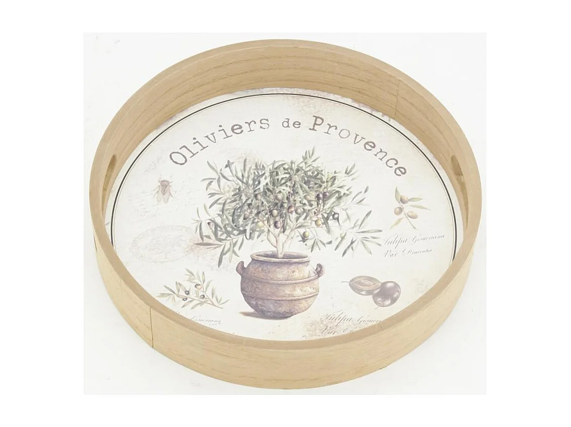 Plateaux ronde en bois naturel "Provence"