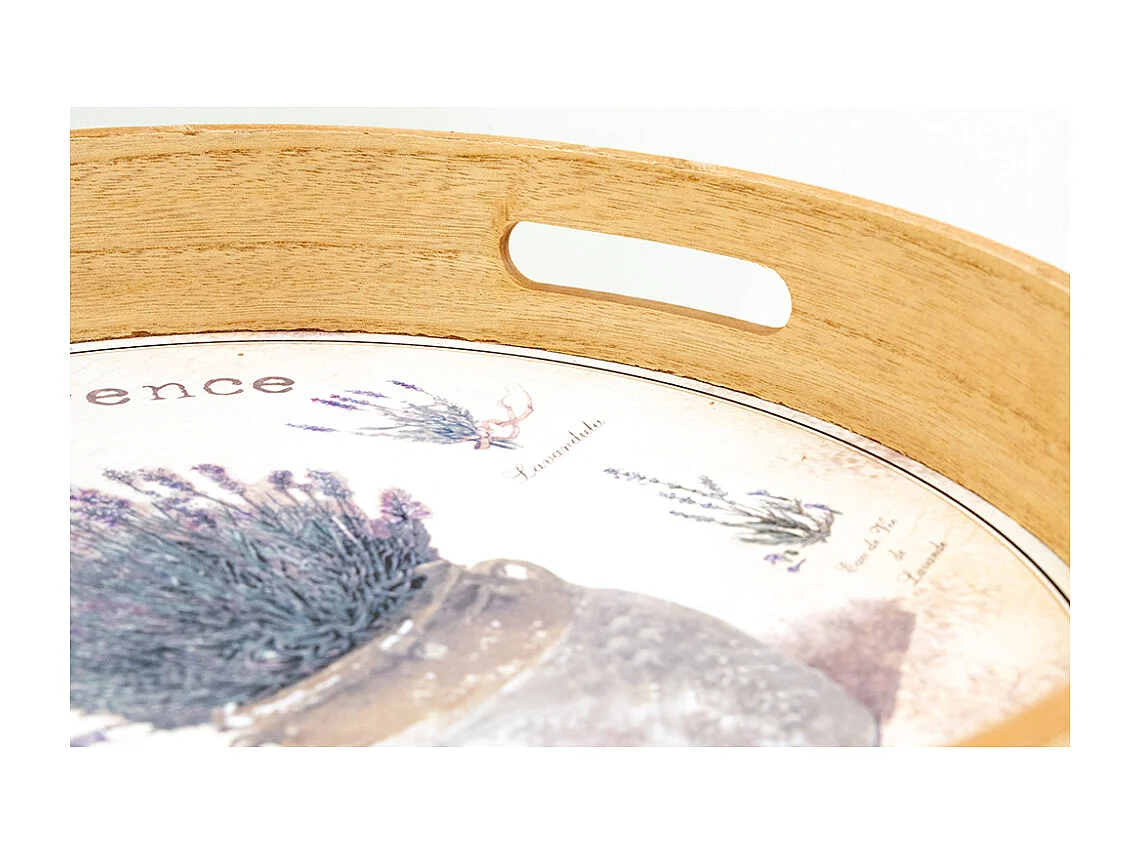 Plateaux ronde en bois naturel "Provence"