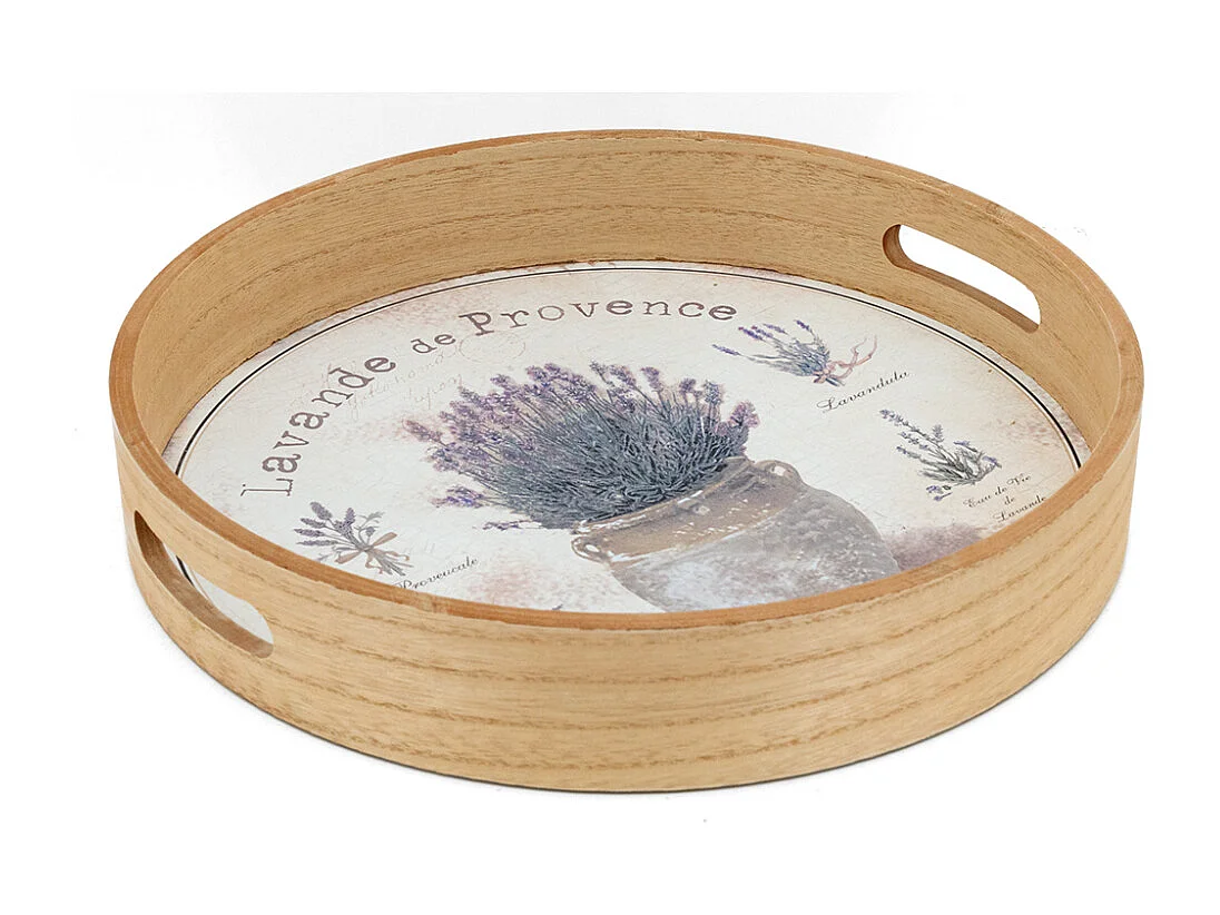 Plateaux ronde en bois naturel "Provence"