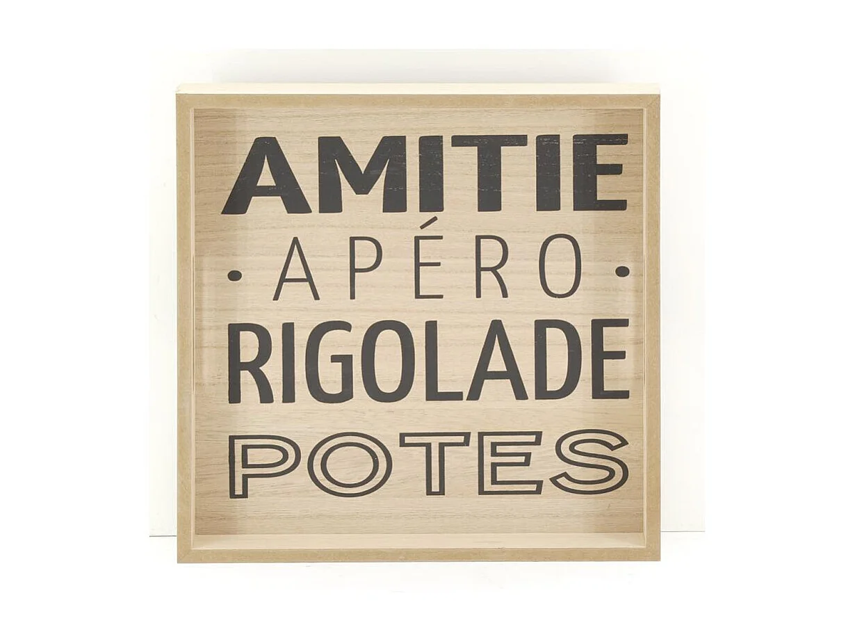 Plateau carré en bois naturel APERO Plateau