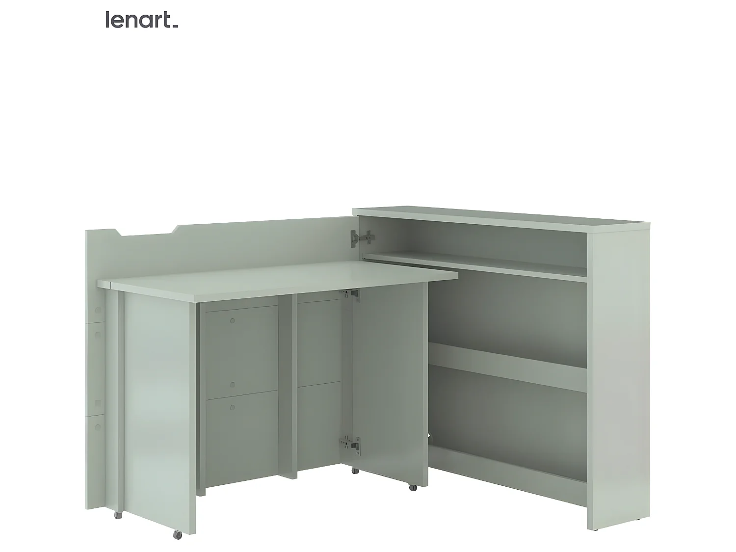 Lenart Bureau extensible avec rangement WORK CONCEPT CW01 L Gauche 115 cm sage