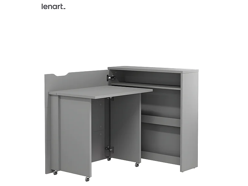 Lenart Scrivania estensibile con ripostiglio WORK CONCEPT SLIM CW02 L Sinistra 90 cm grigio