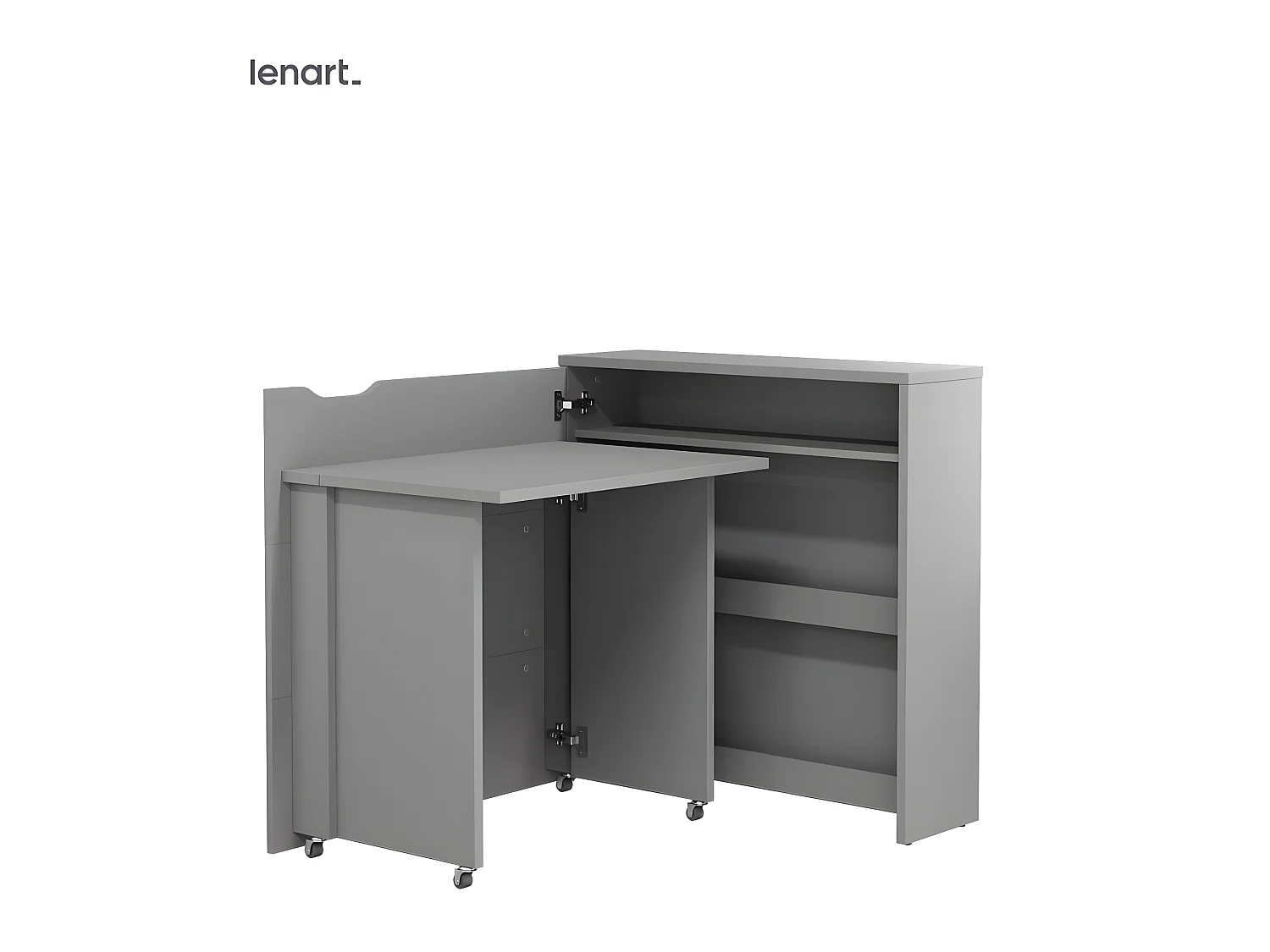 Lenart Bureau extensible avec rangement WORK CONCEPT SLIM CW02 L Gauche 90 cm gris