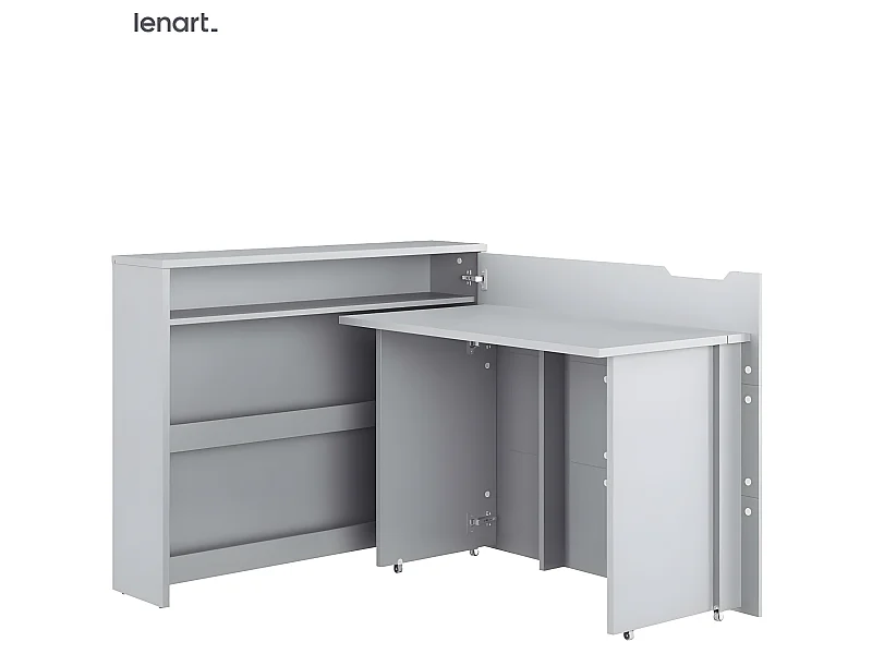 Lenart Scrivania estensibile con ripostiglio WORK CONCEPT CW01 P Destro 115 cm grigio