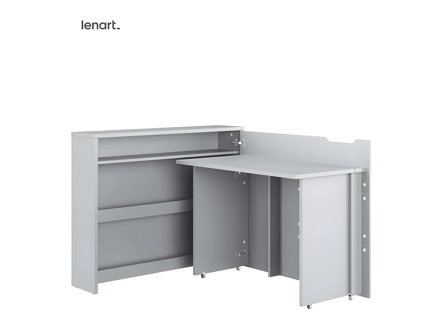 Lenart Bureau extensible avec rangement WORK CONCEPT CW01 P Droit 115 cm gris
