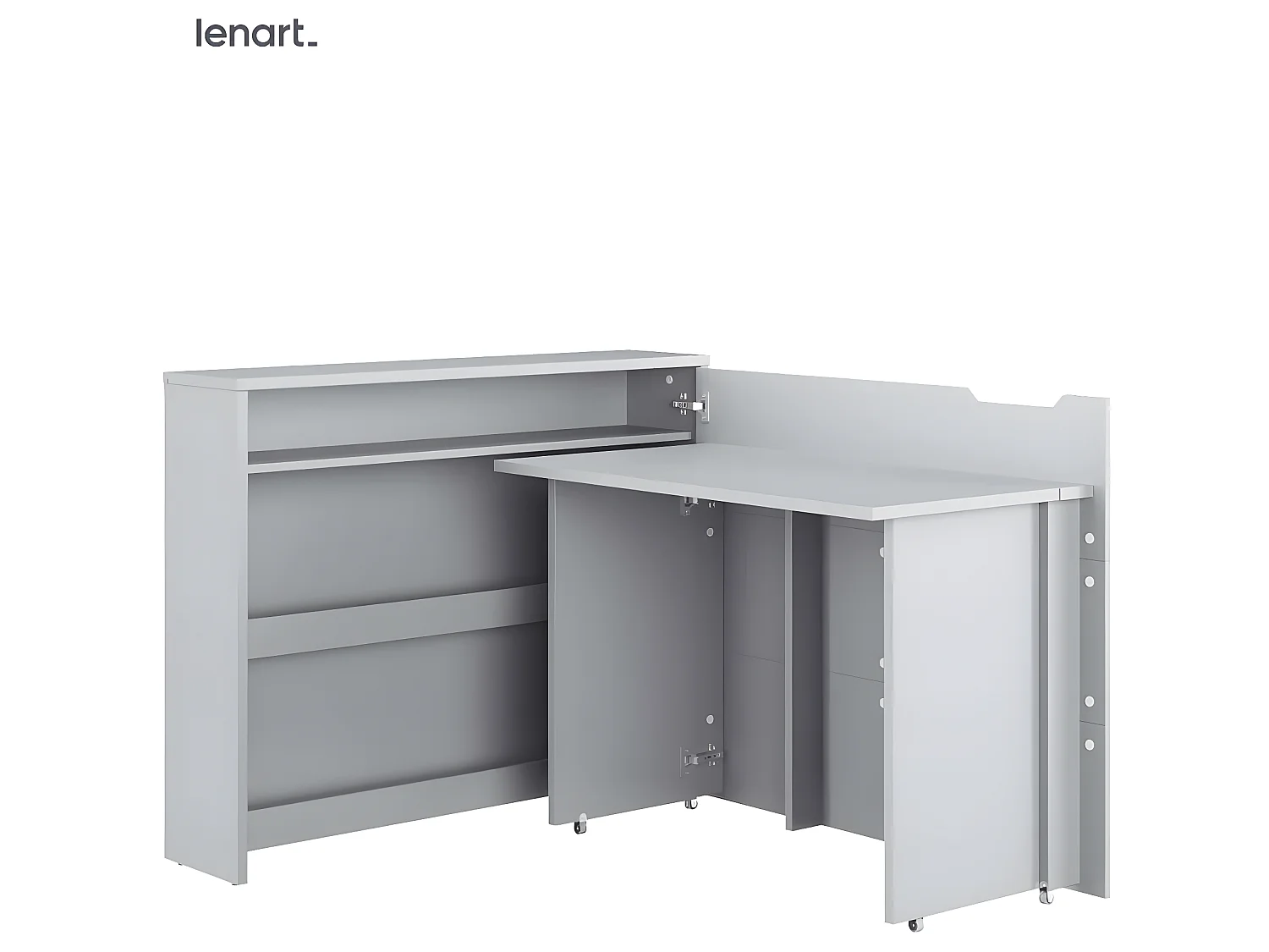 Lenart Uitschuifbaar bureau met opbergruimte WORK CONCEPT CW01 P Rechts 115 cm grijs