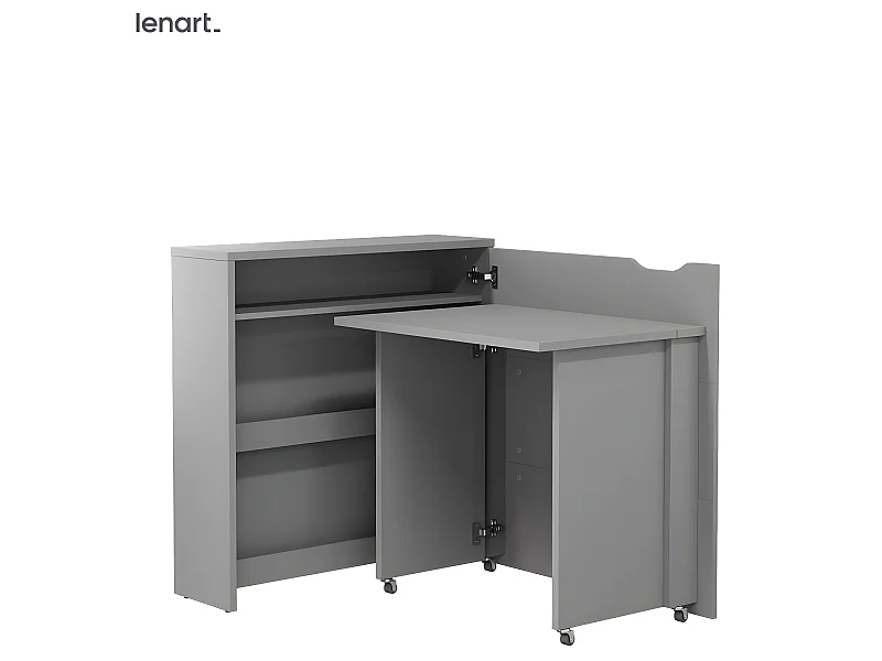 Lenart Scrivania estensibile con ripostiglio WORK CONCEPT SLIM CW02 P Destro 90 cm grigio