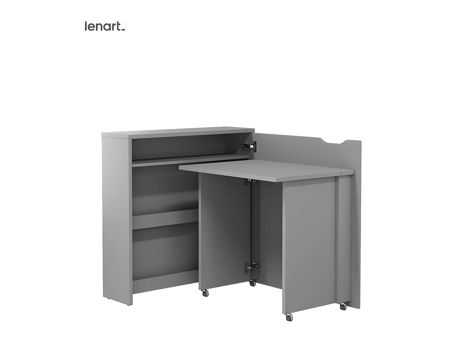 Lenart Bureau extensible avec rangement WORK CONCEPT SLIM CW02 P Droit 90 cm gris