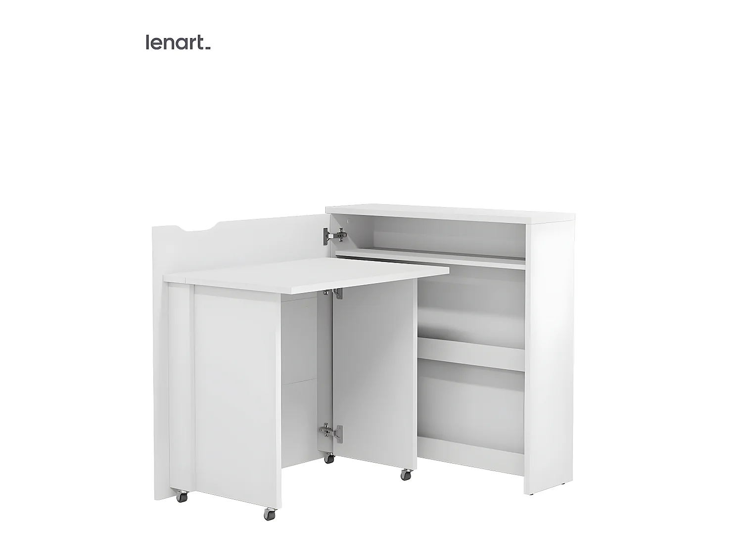 Lenart Bureau extensible avec rangement WORK CONCEPT SLIM CW02 L Gauche 90 cm blanc mat