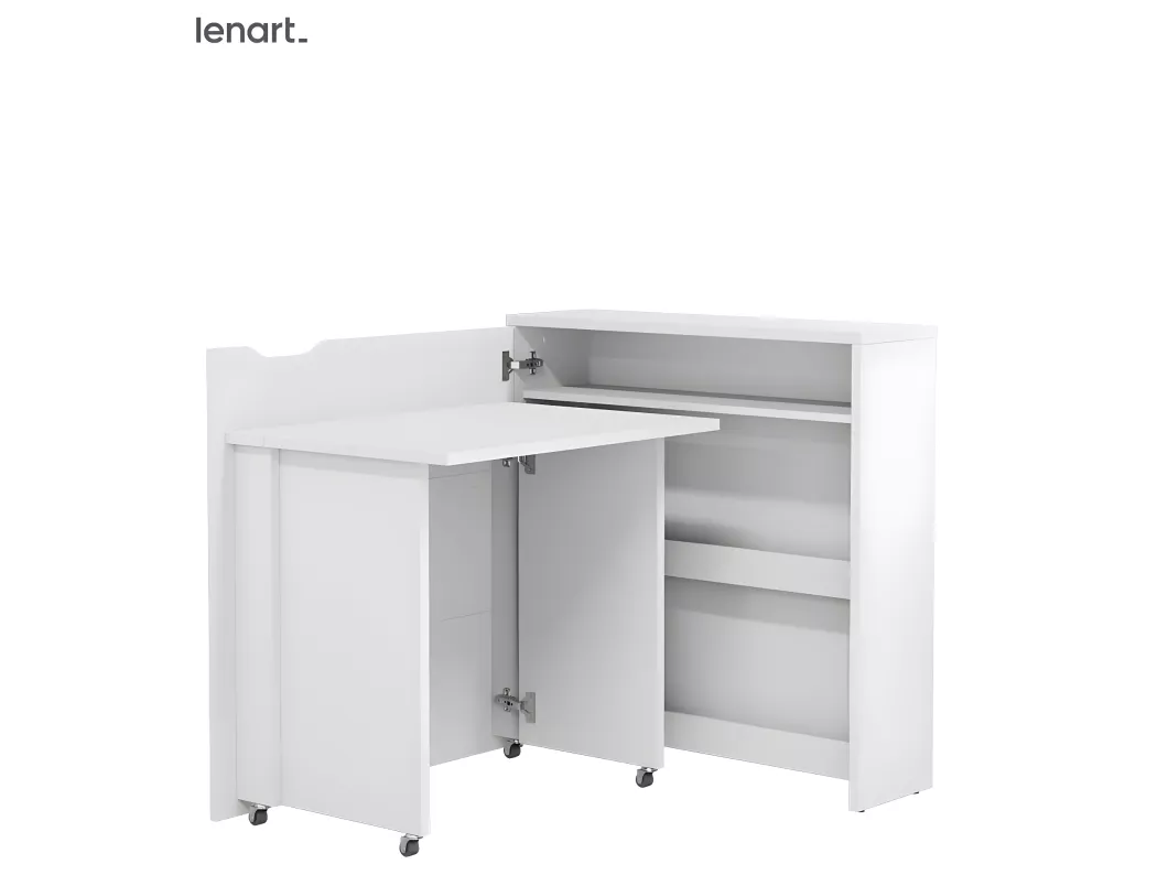 Kauf Unique Lenart Ausziehbarer Schreibtisch mit Stauraum WORK CONCEPT SLIM CW02 L Links 90 cm Weiß Matt