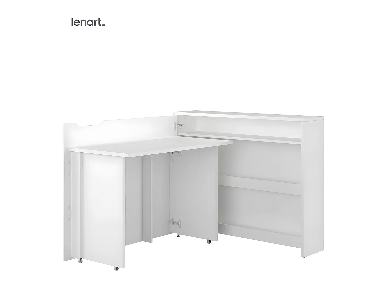Lenart Bureau extensible avec rangement WORK CONCEPT CW01 L Gauche 115 cm blanc mat