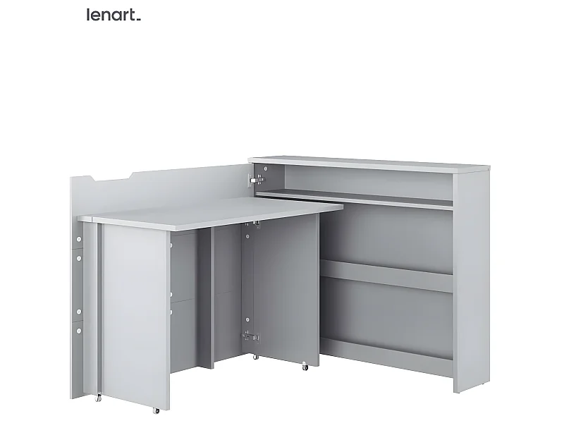 Lenart Scrivania estensibile con ripostiglio WORK CONCEPT CW01 L Sinistra 115 cm grigio