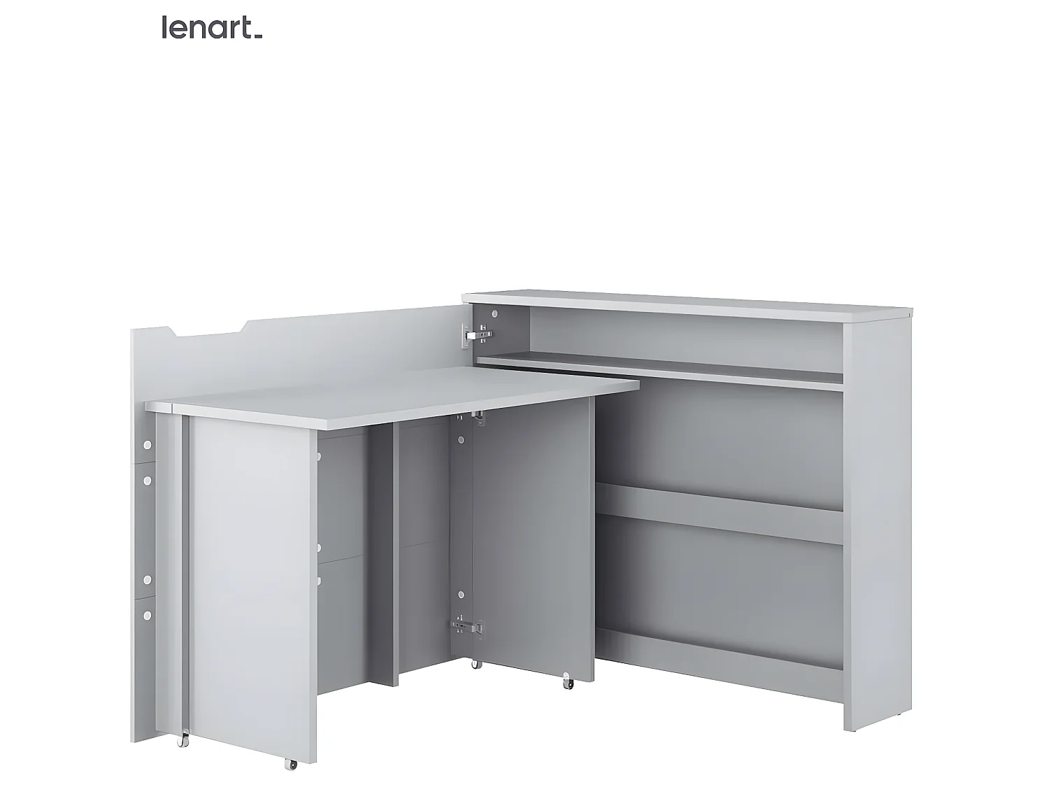 Lenart Ausziehbarer Schreibtisch mit Stauraum WORK CONCEPT CW01 L Links 115 cm Grau
