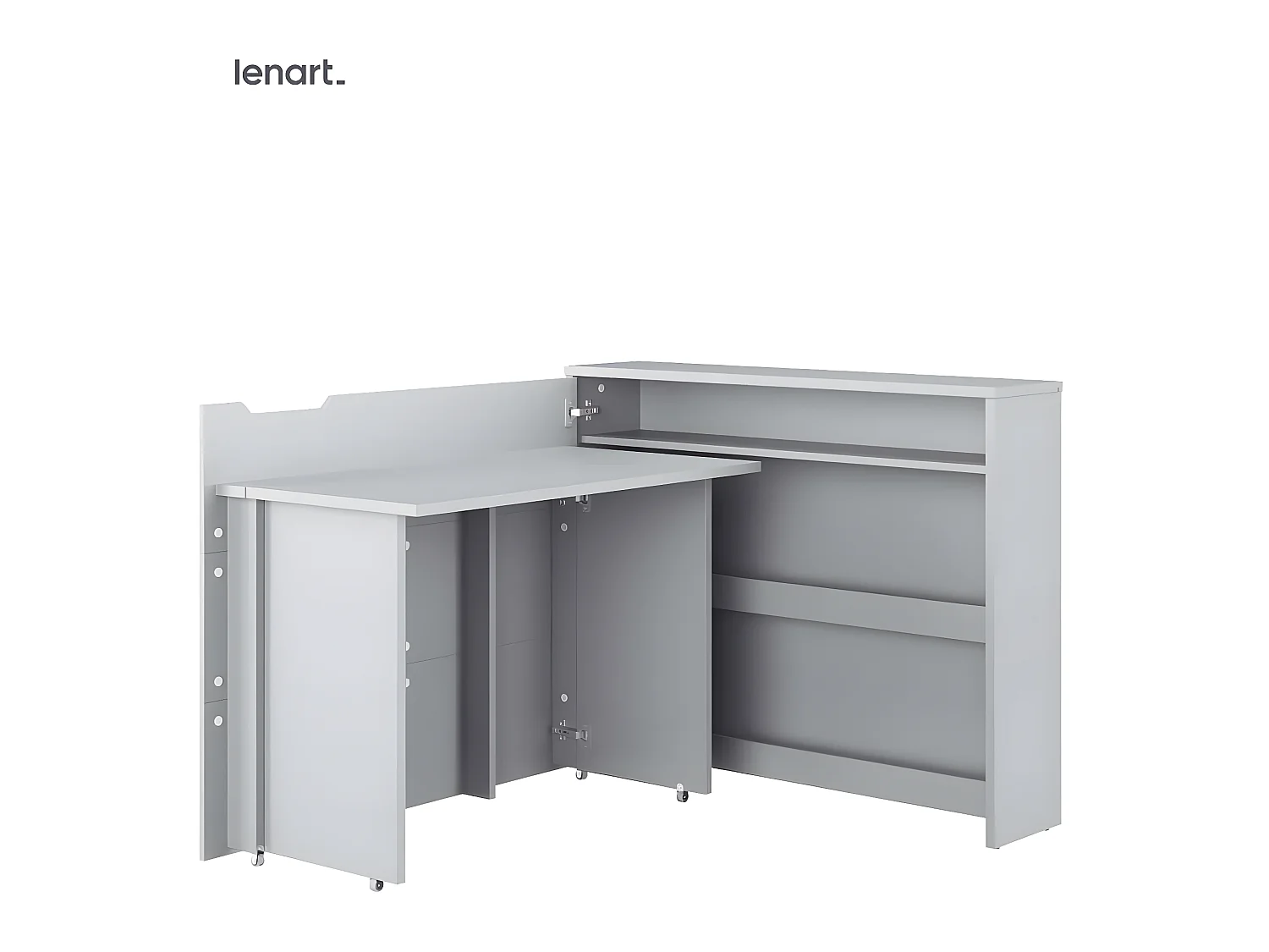 Lenart Bureau extensible avec rangement WORK CONCEPT CW01 L Gauche 115 cm gris