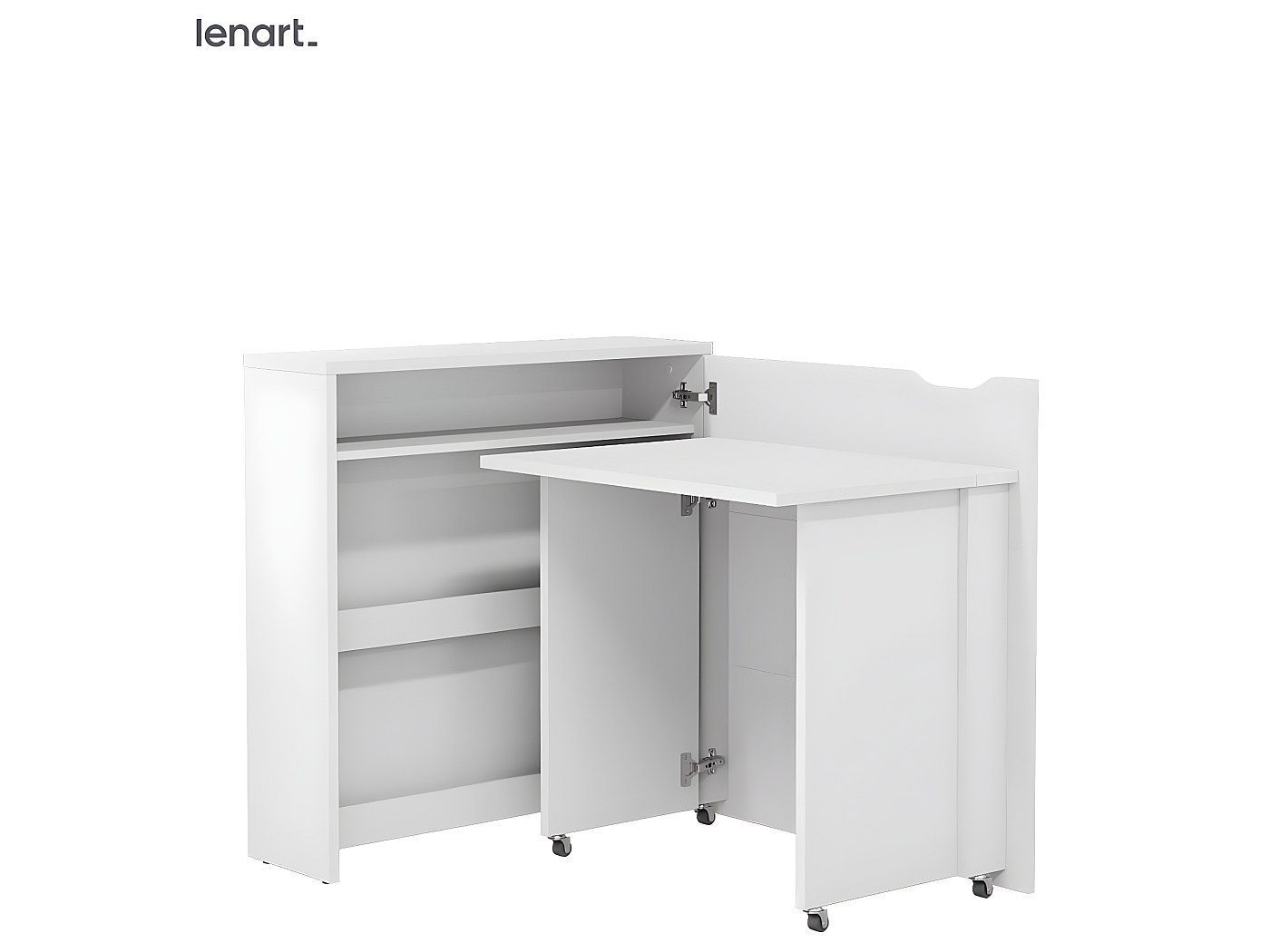 Lenart Scrivania estensibile con ripostiglio WORK CONCEPT SLIM CW02 P  Destro 90 cm bianco opaco