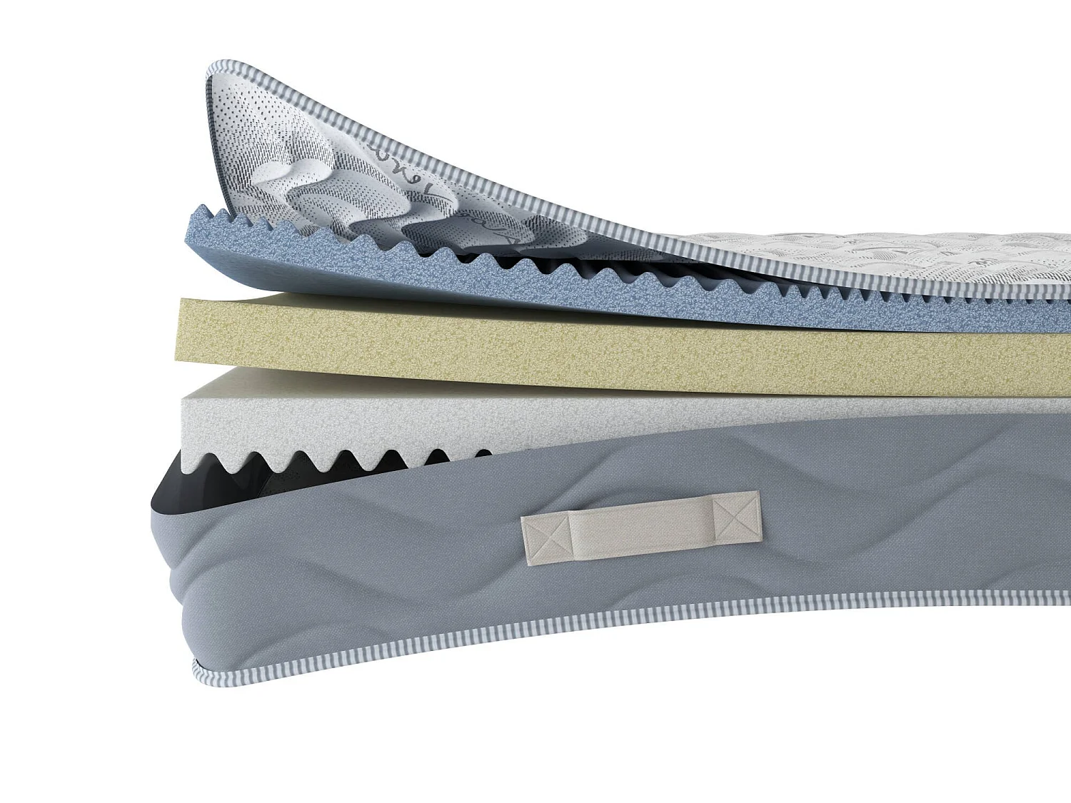 Einzelne Matratze Dcorazz, Memory Foam Trioform-Matratze, ergonomische Matratze, milbenhemmende und hypoallergene Matratze, 100 % Made in Italy, 80x190h25 cm