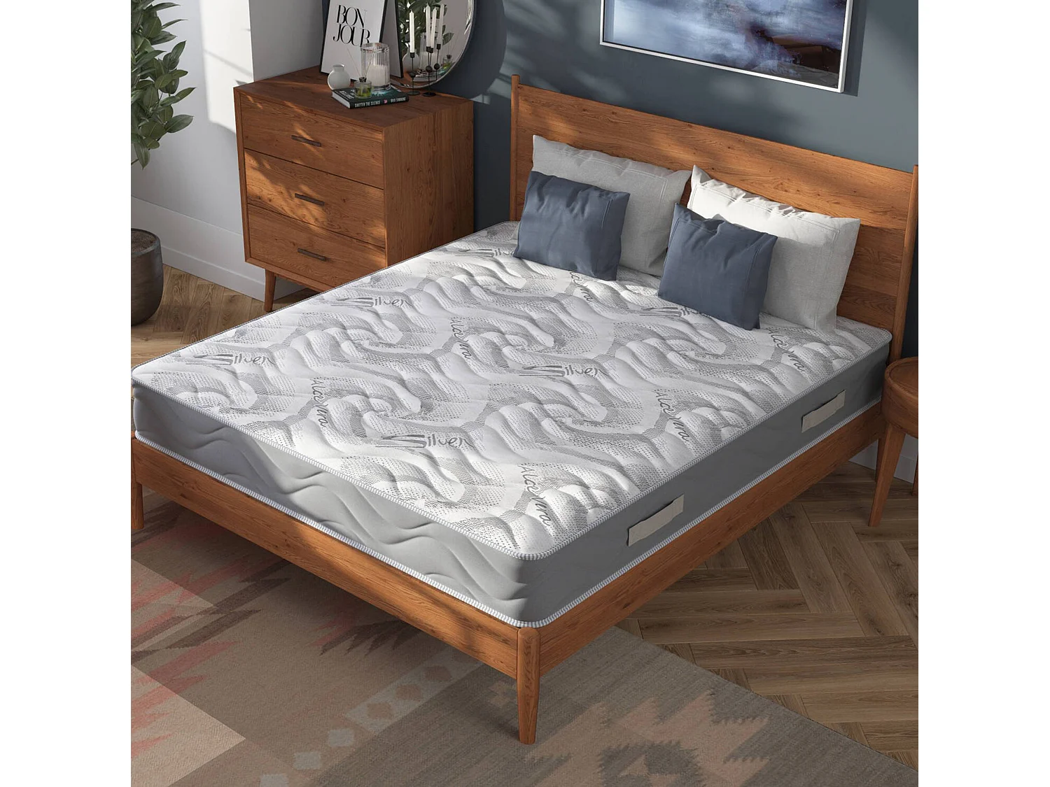 Dcorazz eenpersoonsmatras, Trioform Memory Foam Matras, Ergonomische matras, Antimijt- en hypoallergeen matras, 100% Made in Italy, 80x190xh25 cm