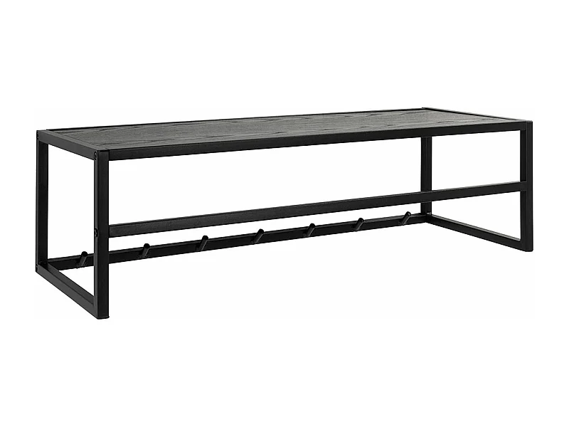 Seaford porte-manteau 1 étagère 7 crochets noire.