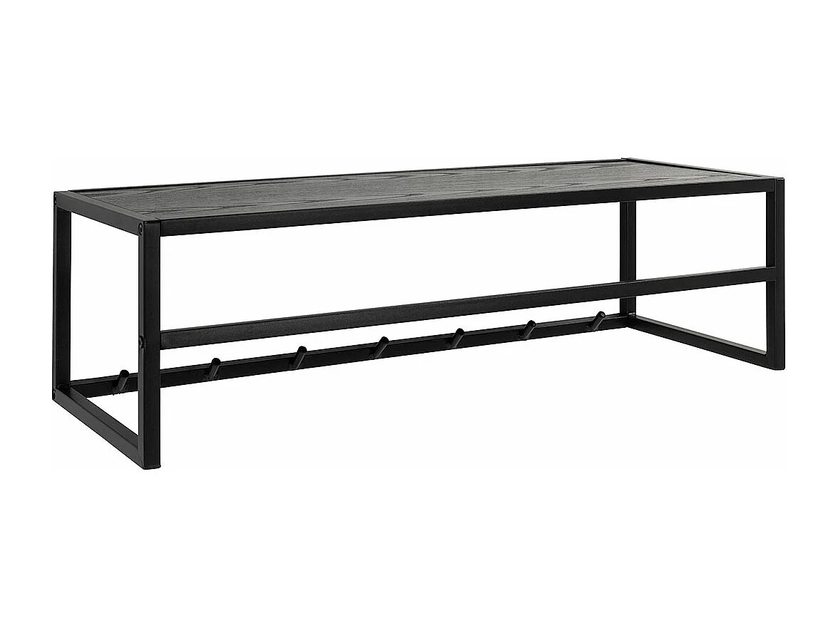 Sea kapstok 1 plank 7 haken zwart.