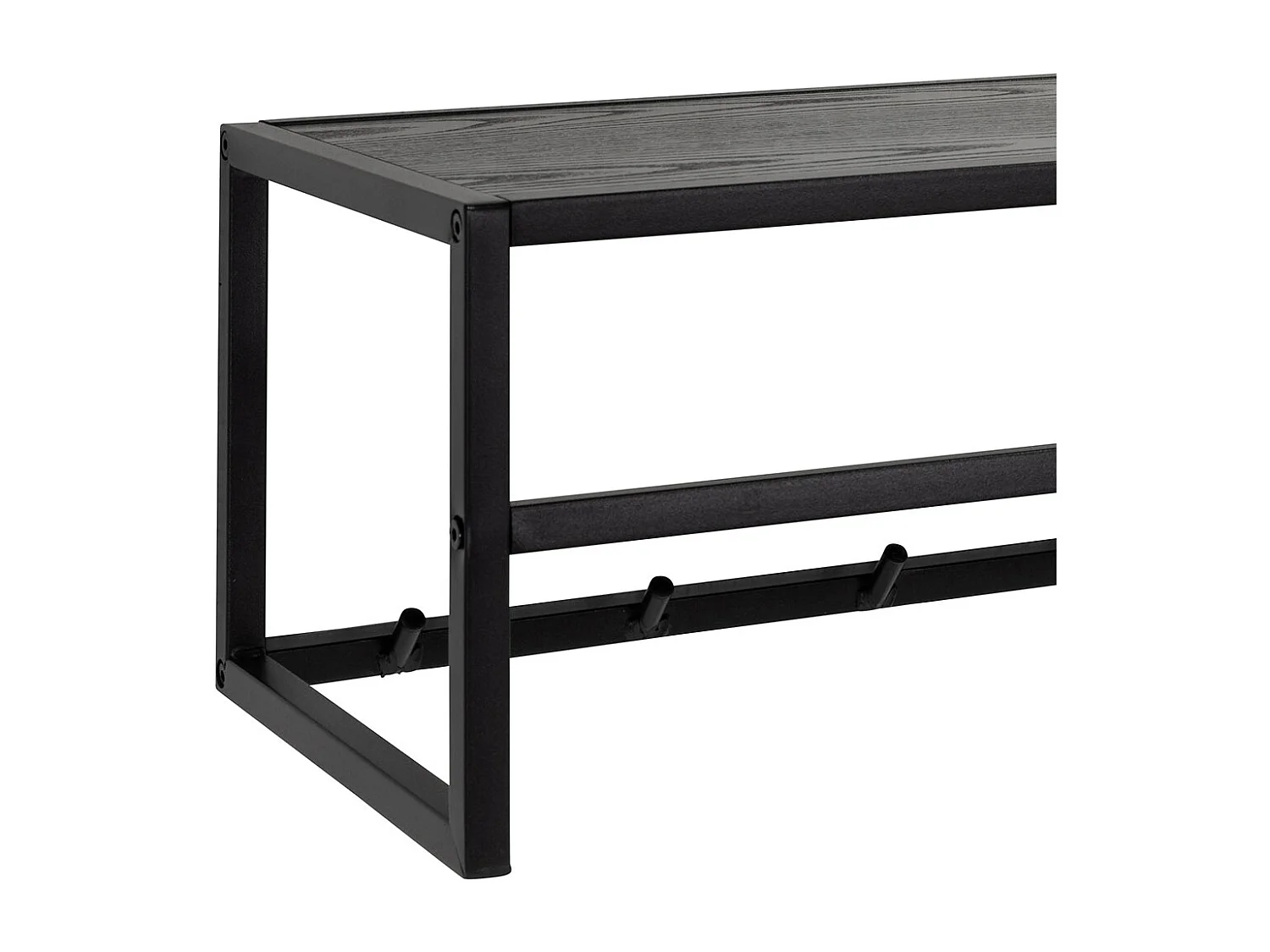 Sea kapstok 1 plank 7 haken zwart.