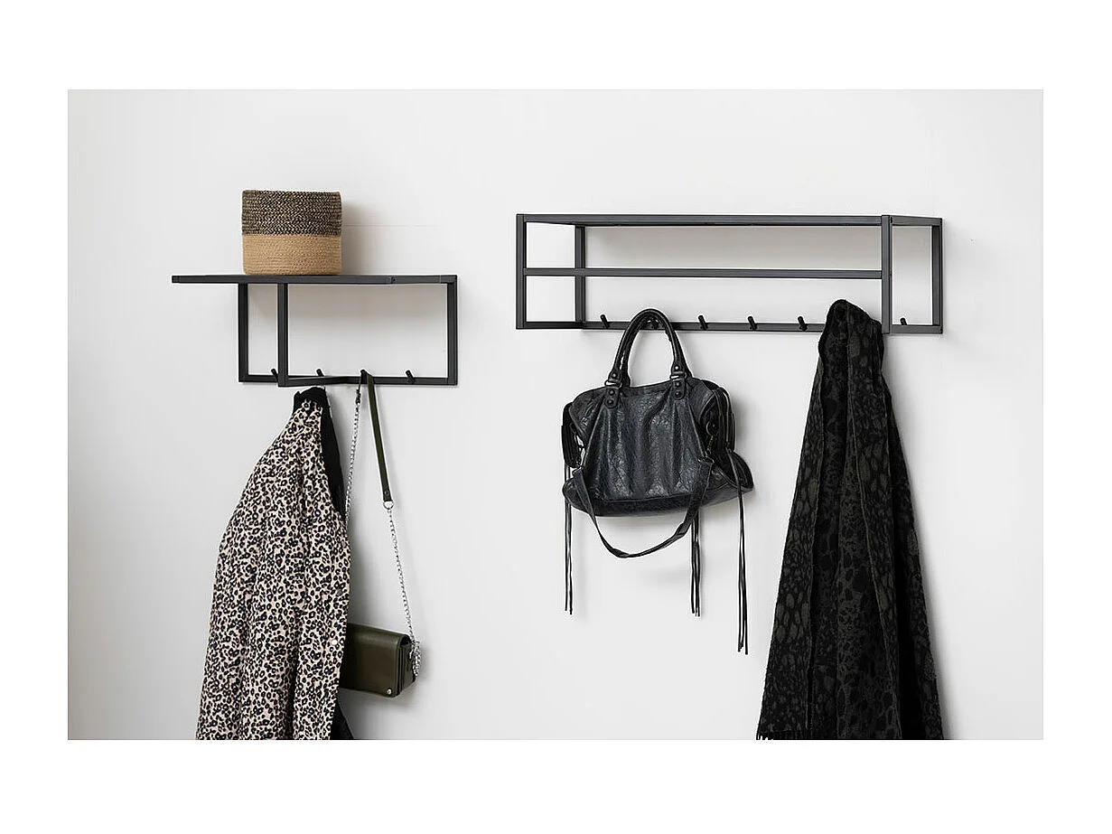 Sea kapstok 1 plank 7 haken zwart.