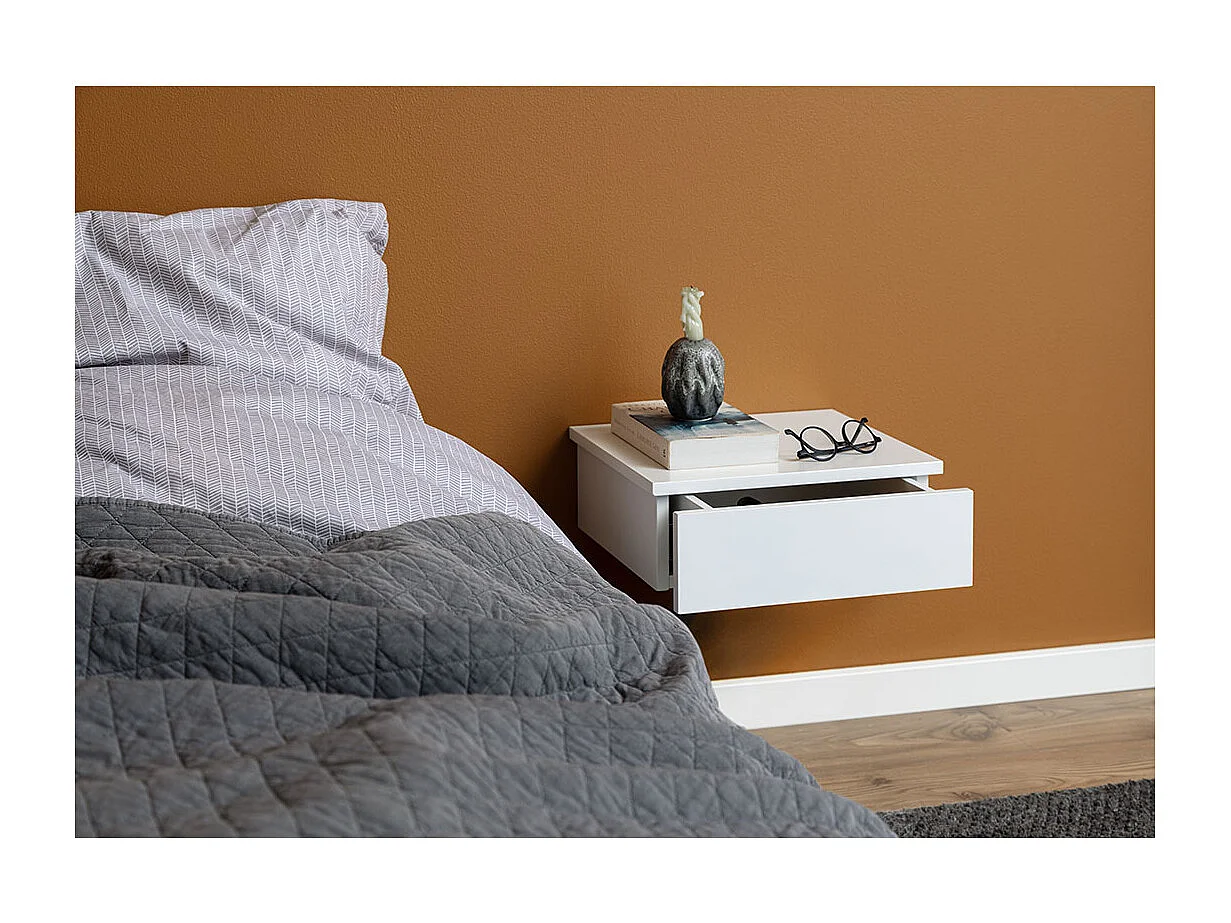 Avignon table de nuit 1 tiroir blanche.