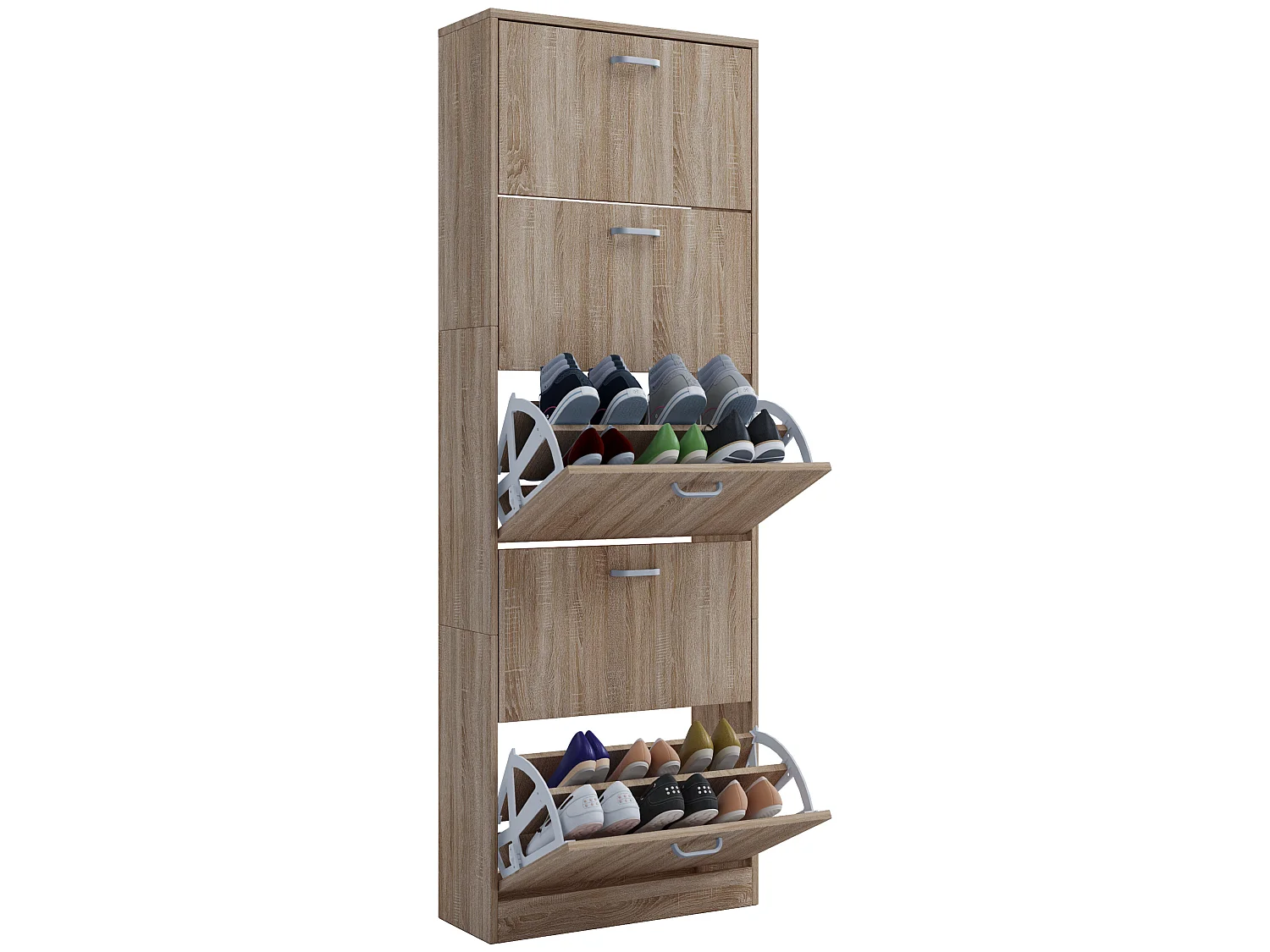 Sipos XL Armoire à chaussures 5 tiroirs, imitation chêne Sonoma.