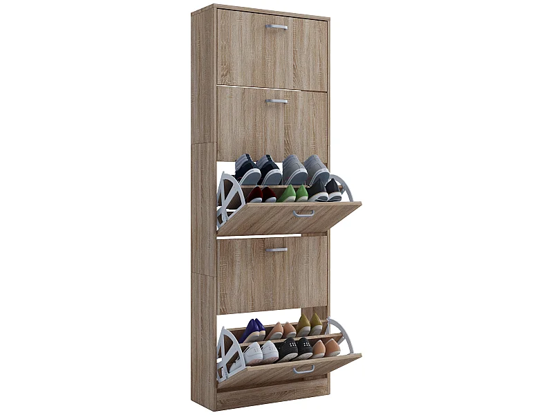 Sipos XL Armoire à chaussures 5 tiroirs, imitation chêne Sonoma.