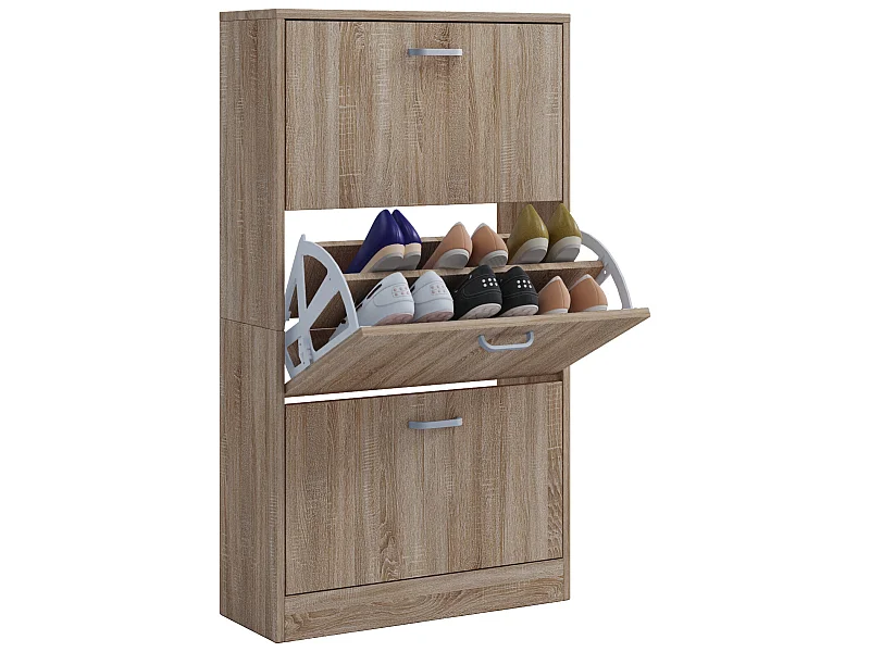 Sipos L Schuhschrank 3 Schubladen Sonoma-Eiche dekor.