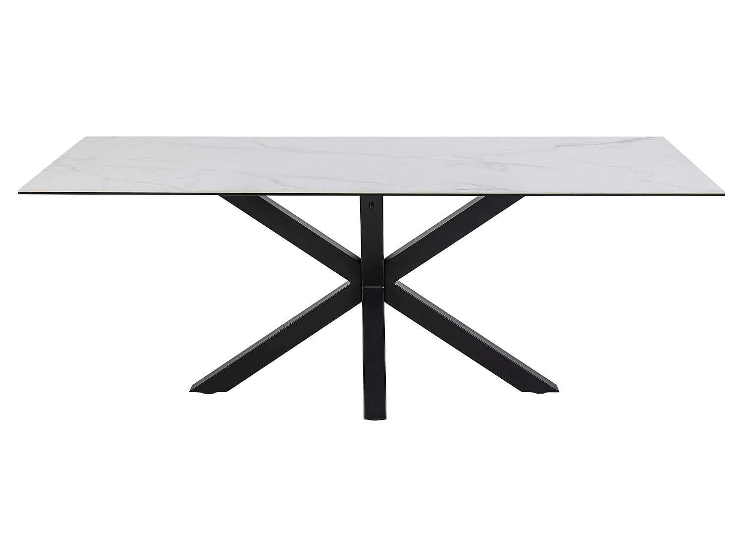 Heaven Table de salle à manger 200 cm, verre, céramique, blanc.